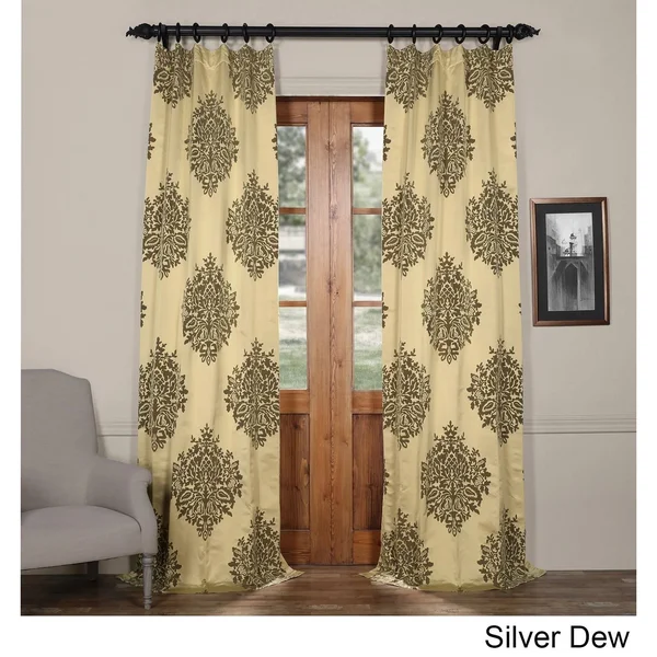 Jqch-20160733-96 Ellaria Faux Silk Jacquard Curtain - Silver Dew, 50 x 96
