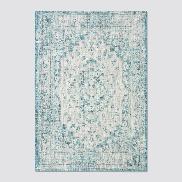 Safavieh Courtyard Jacque Indoor/ Outdoor Rug - 4& x 5&7x22 - Grey/Blue