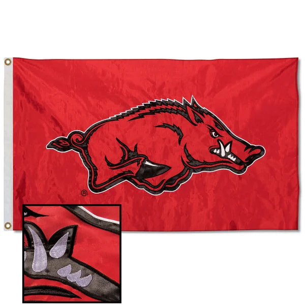 Arkansas Razorbacks Nylon Embroidered Flag