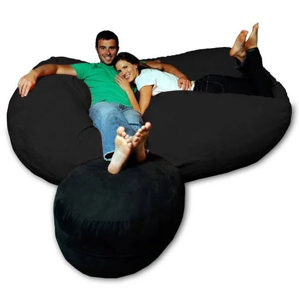 Theater Sacks Llc 7.5-Foot Soft Memory Foam Micro Suede Beanbag Chair Lounger - Purple