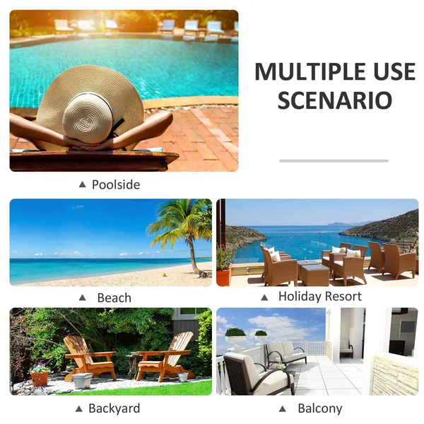 Outsunny 2-Piece Outdoor Patio Chaise Lounge Chair with 5-Level Adjustable backrest, Zippered Cushions & Modern Design