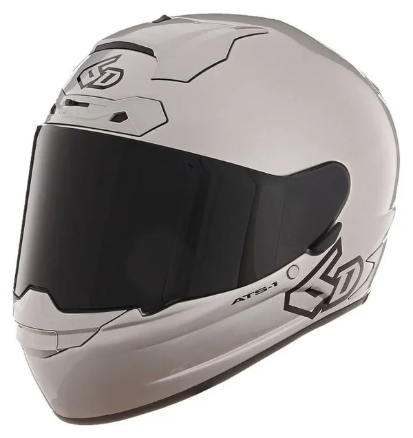 6D ATS-1R Solid Gloss Silver Helmet, Size: Xs