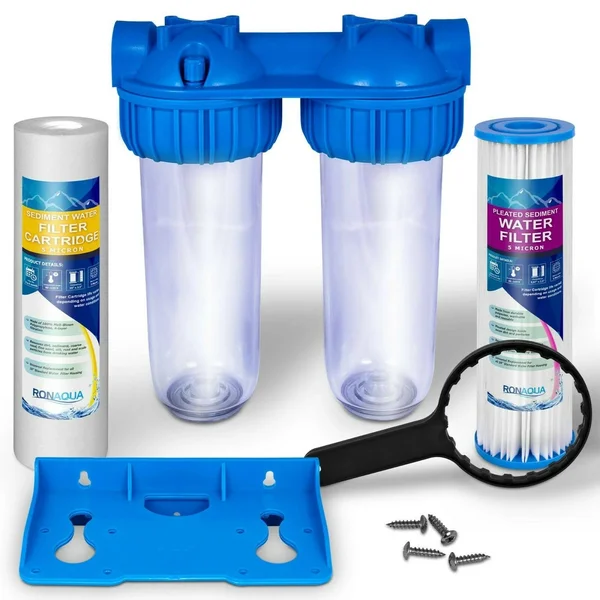 Dual Whole House Water Filter Purifier with Carbon Bloc