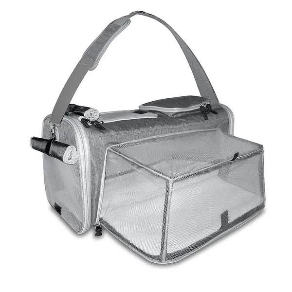 Arlee Home Fashions Expandable Soft Sided Pet Carrier in Charcoal