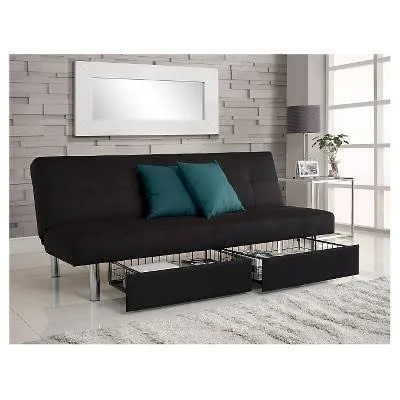 DHP Sola Convertible Sofa with Storage - Black
