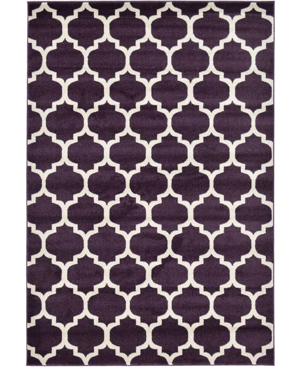 Unique Loom Philadelphia Trellis Area Rug - 6& x 9& (Purple)