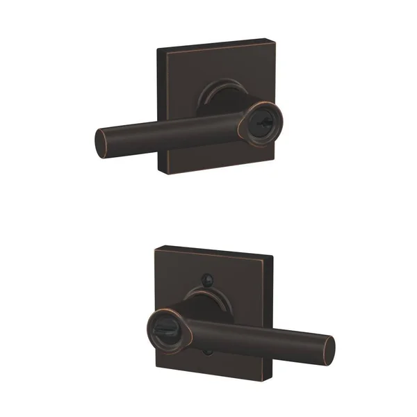 Schlage F51ABRW716COL Broadway Keyed Entry Lever with Collins Trim Finish: Aged Bronze