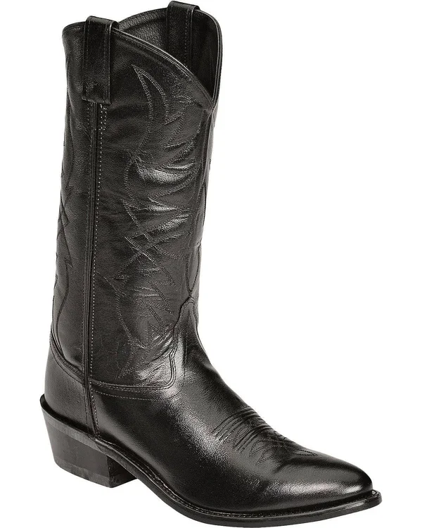 Old West Men's Smooth Leather Cowboy Boot