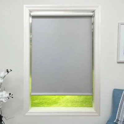Light Gray Blackout Roller Shade Harbor Shades Width: 47