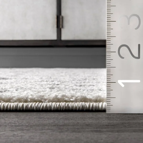 nuLOOM Gem Geometric Stripes Off White 5 ft. x 8 ft. Area Rug