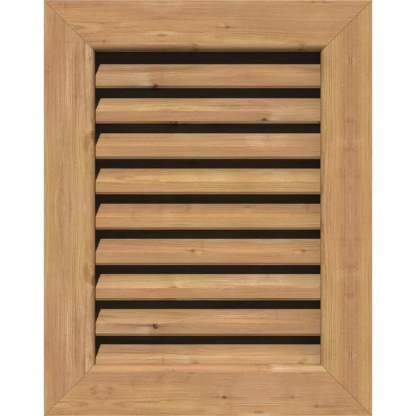 Ekena Millwork GVWVE32X1801SFUWR 32x22W x 18x22H Vertical Gable Vent (37x22W x 23x22H Frame Size): Unfinished - Functional, Smoot