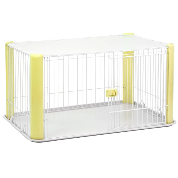 Iris Large Wire Pet Play Pen with ROOF - Yellow