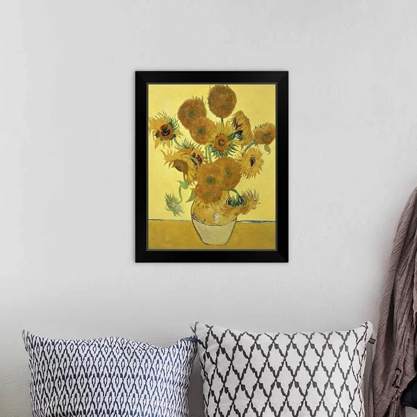 Sunflowers, 1888, Black Framed Wall Art, 16x20, Great Big Canvas