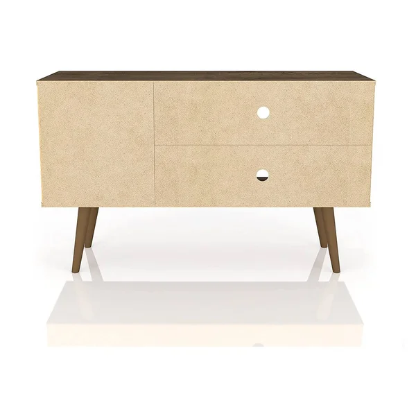 Manhattan Comfort Liberty 42.52x22 TV Stand Rustic Brown and White