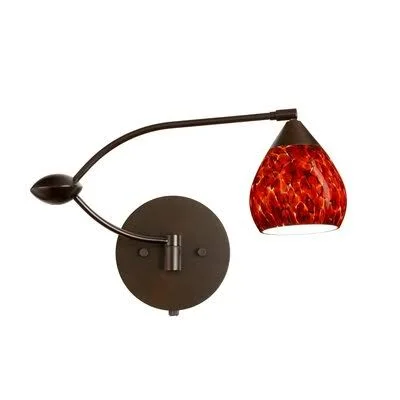 Seguis Swing Arm Lamp Latitude Run Finish: Bronze - Shade Color: Garnet