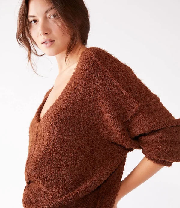 Icing V-Neck Pullover by Free People, Ivory, Xs