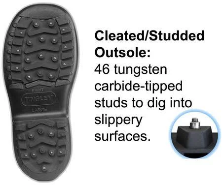 Tingley 1450 Winter-Tuff 10x22 Ice Traction Stretch Overshoes - Black, Studded