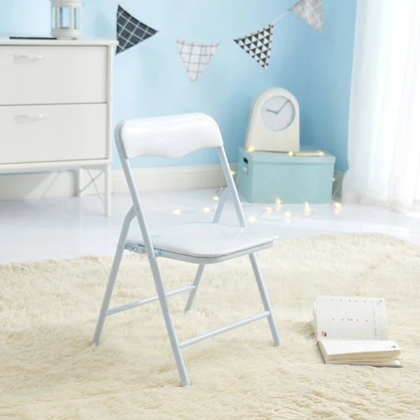 Heritage Club Kids Padded Folding Chairs - Set of Two, White