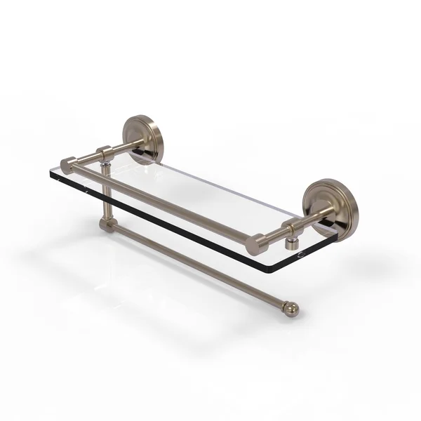 Allied Brass PRBP-1PT-16-GAL-BKM Prestige Regal Collection Paper Towel Holder with 16 in. Gallery Glass Shelf Matte Black