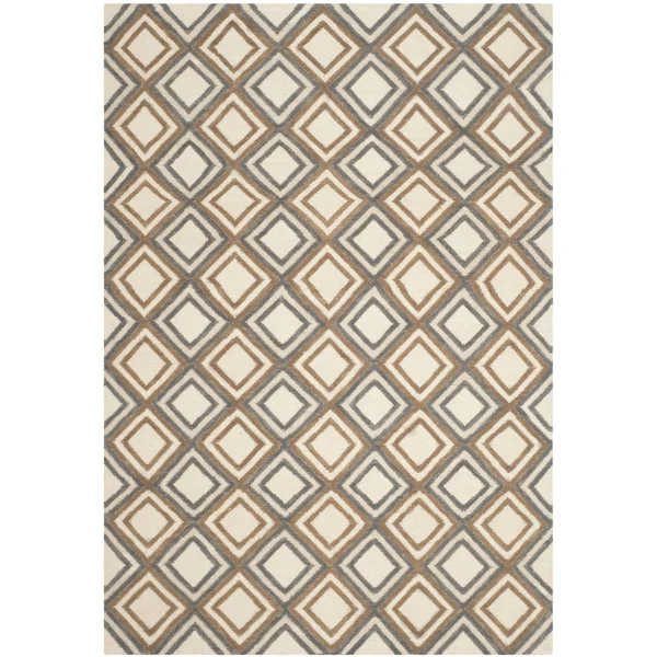 Safavieh Dhurries Ivory - Blue Area Rug; 5' x 8'