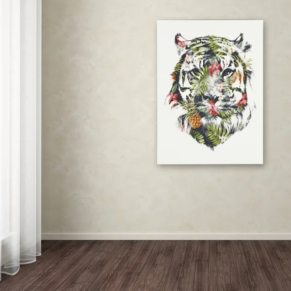 Tropical Tiger by Robert Farkas, 35x47-Inch Canvas Wall Art