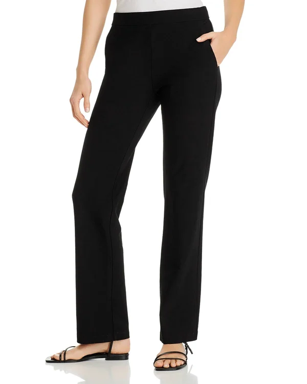 Eileen Fisher Yoked Straight-leg Pants - XX Small - Black