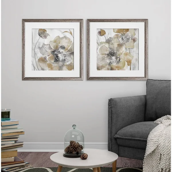 Wexford Home Taupe Spring Poppy -2 Piece Set