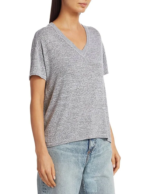 Rag & Bone Women's Avryl V-Neck T-Shirt 0400012129014 - Large - Light Heather Grey