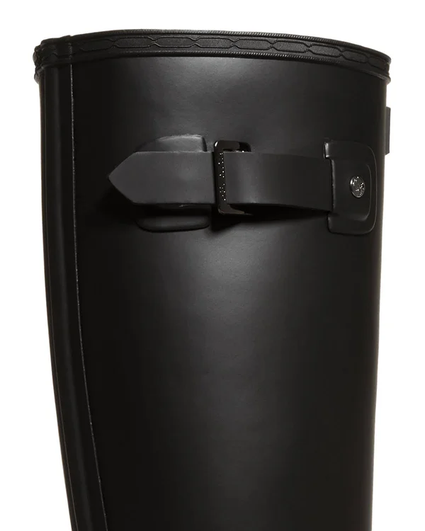 Hunter Refined Tall Gloss Duo (Black) Women's Rain Boots