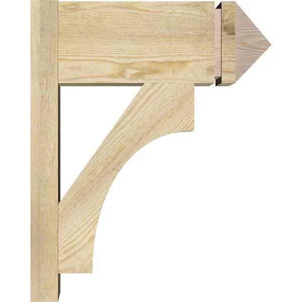 Ekena Millwork OUT08X18X22WTL03RDF 8x22W x 18x22D x 22x22H Westlake Rough Sawn Arts and Crafts Outlooker - Douglas Fir