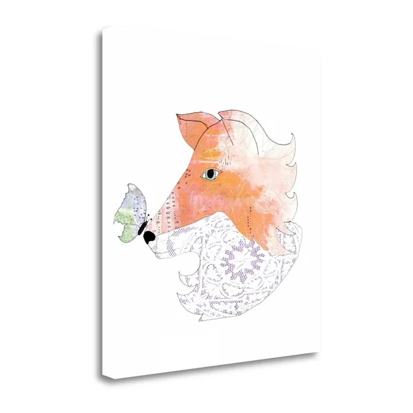 Tangletown Fine Art 'Lace Fox' by Sarah Ogren Graphic Art on Wrapped Canvas