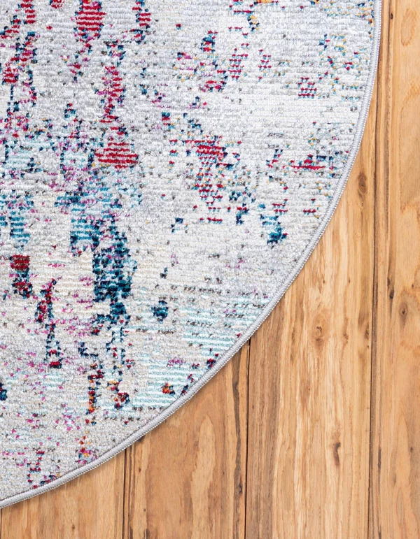Starlight 7 ft Round Gray Area Rug