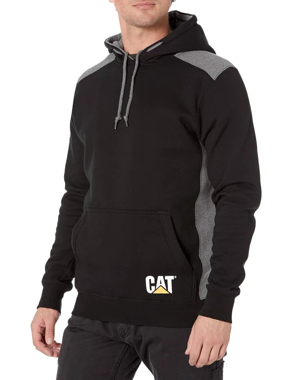 Caterpillar Men's Logo Panel Hooded Sweatshirt, 1910802, Black