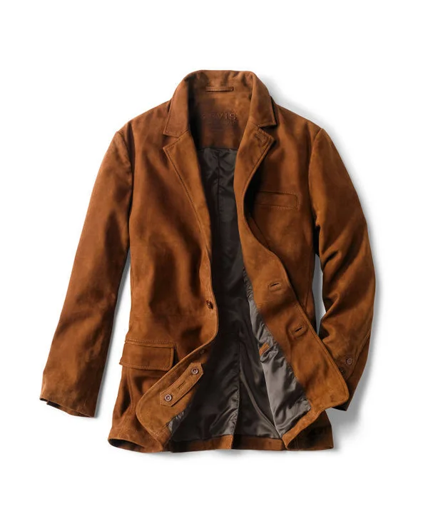Men's Presidential Suede Blazer, Brown, Size 46, Orvis