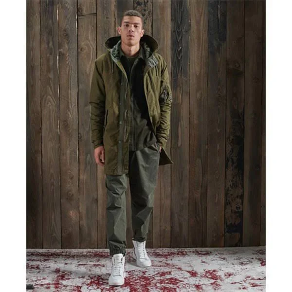 Superdry Service Midweight Parka Coat - Green - Coats