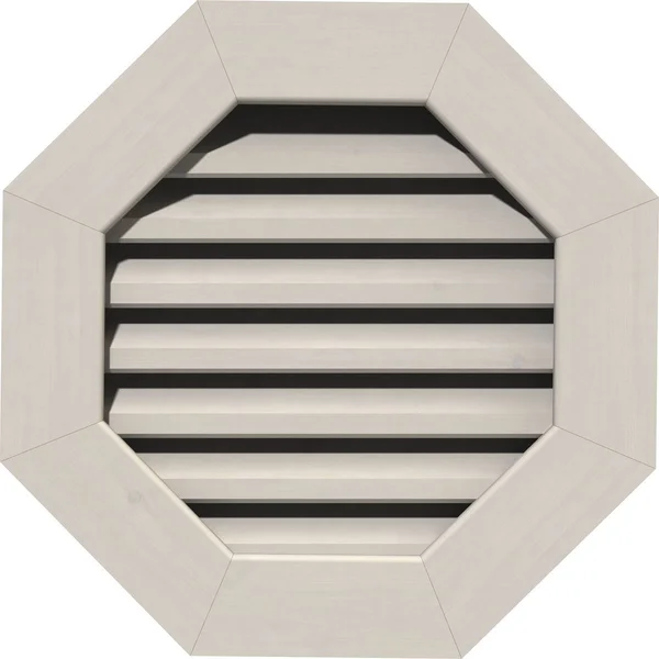 Ekena Millwork GVWOC26X2601SFPWR 26x22W x 26x22H Octagonal Gable Vent (31x22W x 31x22H Frame Size): Primed, Functional, Smooth W