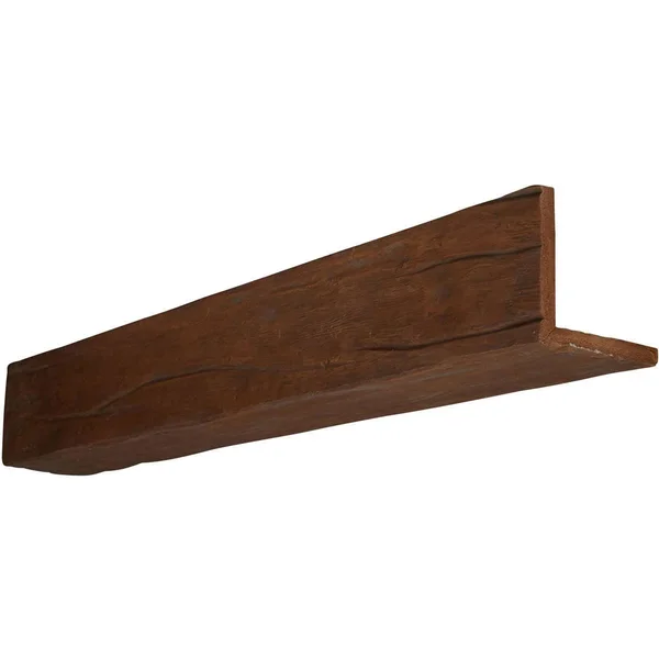 Ekena Millwork BMRW2C0040X040X096PE 4x22W x 4x22H x 8&L 2-Sided (L-beam) Riverwood Endurathane Faux Wood Ceiling Beam, Natural P