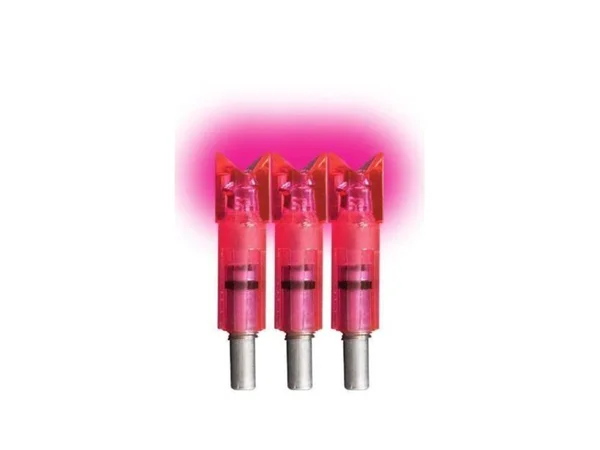 Lumenok Lighted Crossbow Nock Full Metal Jacket Crescent Bolt Ends - 3-Pack, Pink, FMJC3P