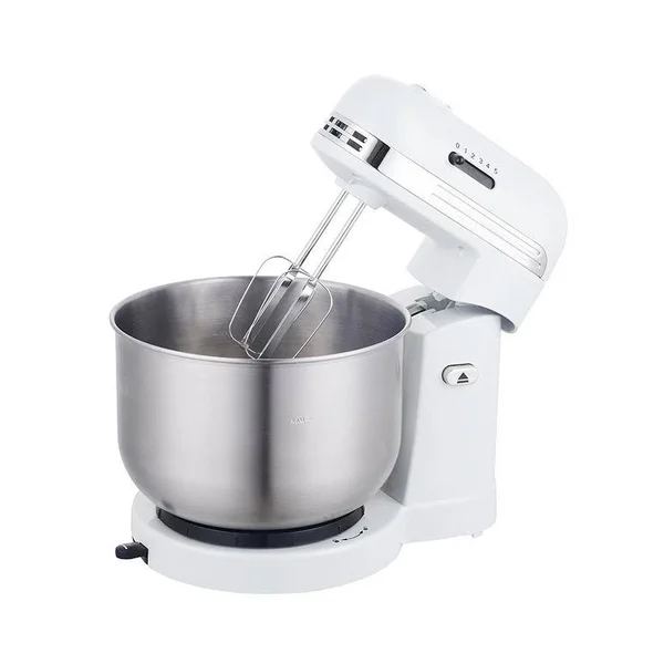 Brentwood 5-SPEED Stand Mixer with 3 Quart Stainless Steel Mixing Bowl - White