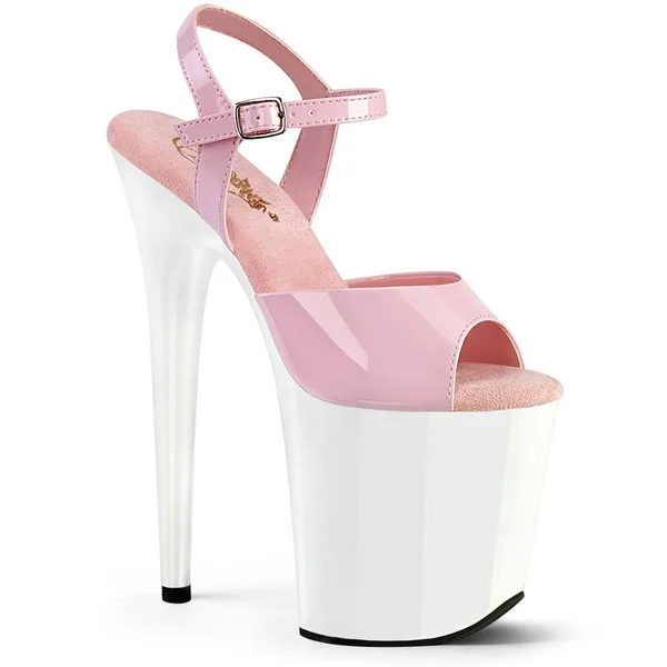 Pleaser FLAMINGO-809 - 8x22 Heel Chrome Ankle Stra - Black/Silver 11