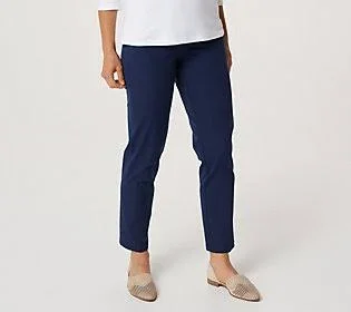 Isaac Mizrahi Live! Regular 24/7 Stretch Classic Ankle, Size Plus 18, Dark Navy