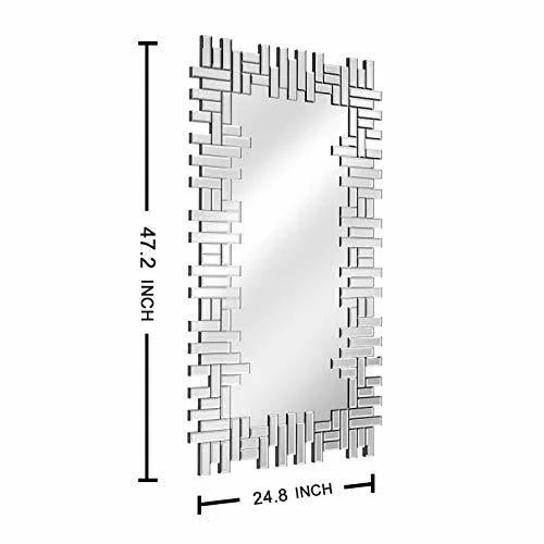KOHROS Art Decorative Wall Mirrors Large Grecian Venetian Mirror for Hotel Home Vanity Sliver Mirror (W 24.8x22 x H 47.3x22 Rect