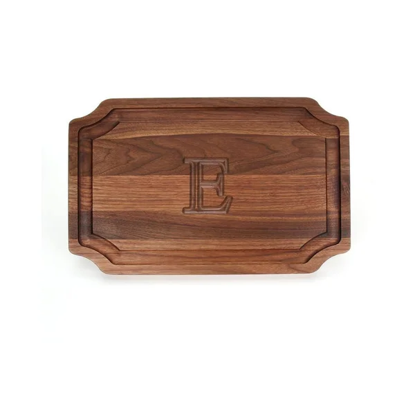 Bigwood Boards W320-E Carving Board - Carving Board with Juice Well, Large Personalized Cutting Board with Juice Groove, Walnut S