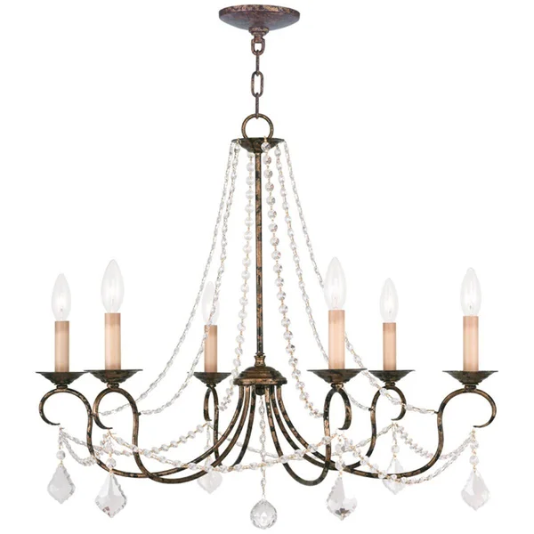 Livex Lighting 6516-02 Pennington 6 Light Chandelier - Polished Brass