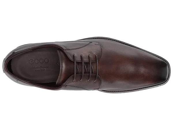 Ecco Calcan Plain Toe Tie Men's Shoes Cocoa Brown : 45 (US Men's 11-11.5) M