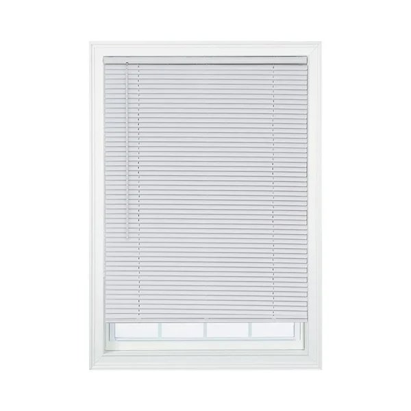 Home Basics White Cordless 1 in. Room Darkening Vinyl Mini Blind 61 in. W x 64 in. L