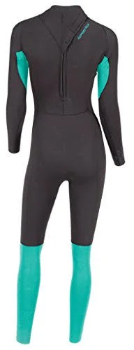 Hyperflex Womens VYRL 4/3mm GBS Fullsuit - Black/Teal, 8
