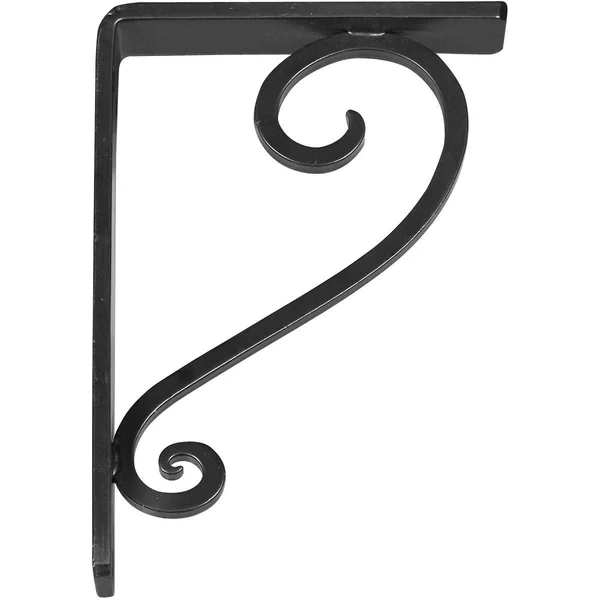 Ekena Millwork BKTM01X12X15SED 1.5 x 12 x 15 in. Edwards Wrought Iron Bracket - Single Center Brace Powder Coated Black