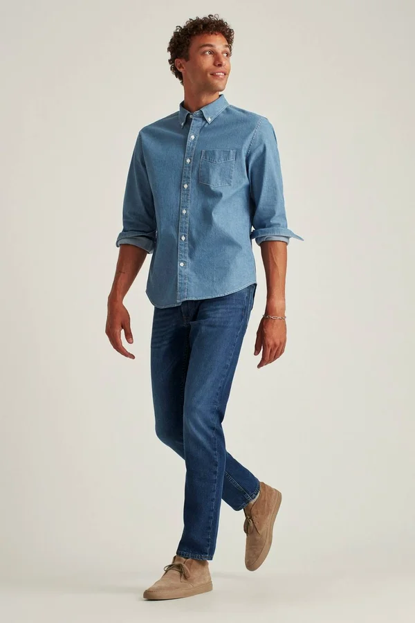 All Season Jean Pants Slim for Men by Bonobos - Rain Medium Wash - 40