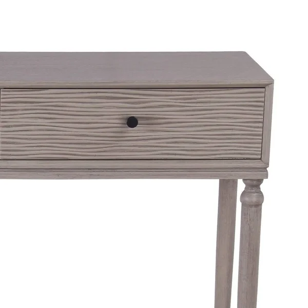 Benjara 2 Drawer Wooden Console Table with Turned Legs, Taupe Gray